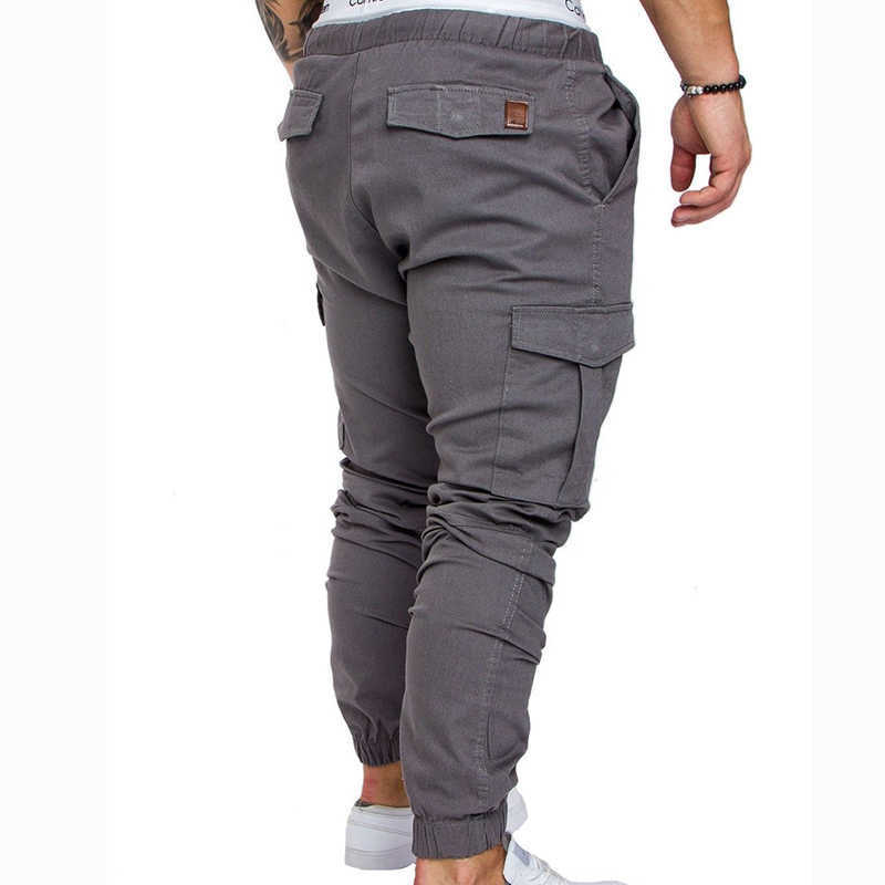 Covrlge Spring Men's Solid Color Casual Tether Elastic Sports Trousers Youth FashionTrousers MKX040 210810