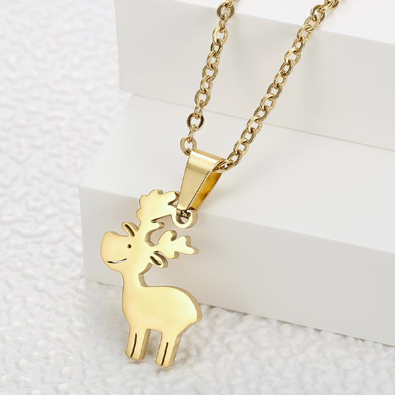 Pendant Necklaces Lovely Christmas Elk Animal Women's Neck Chain One Piece Titanium Steel Necklace Jewelry Accessories Gifts
Pendant Necklaces Lovely Christmas Elk Animal Women's Neck Chain One Piece Titanium Steel Necklace Jewelry Accessories Gifts