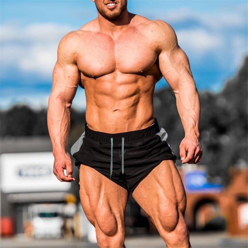 Mens Shorts Summer Casual Bermuda Beach Shorts Men Gyms Sporting Bodybuiding Short Pants Quick Dry Mesh Shorts Fitness Clothing 210322