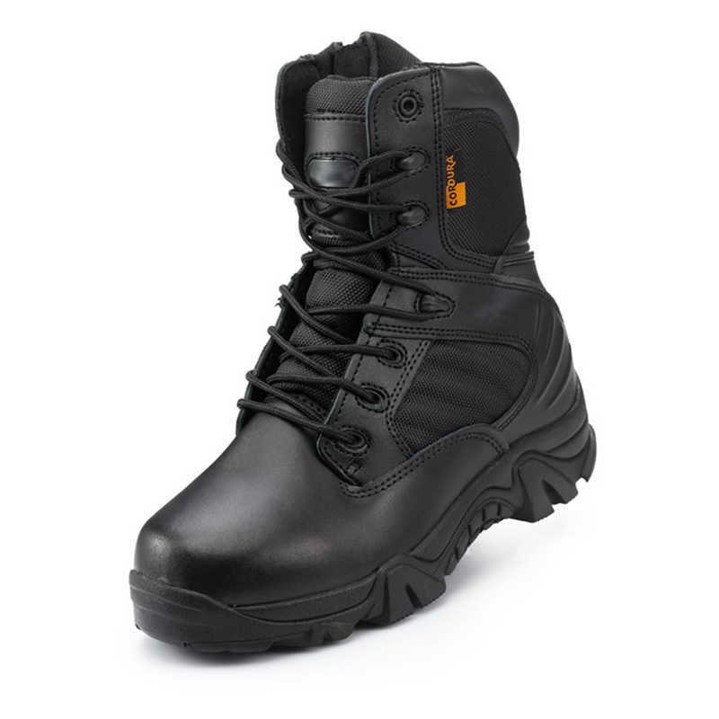 Men Military Tactical Boots Winter Leather Black Special Force Desert Ankle Combat Boots Safety Work Shoes Army Boots 211023