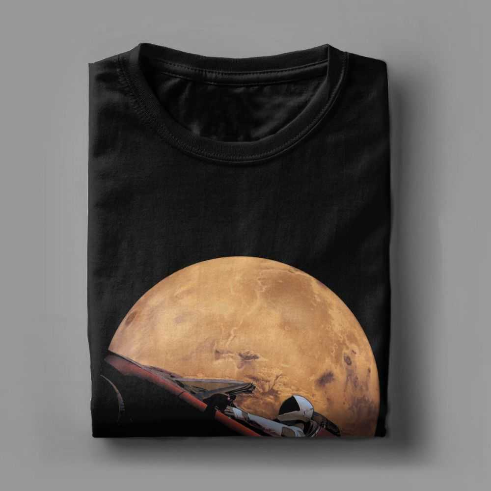 Occupy Mars T Shirt Spacex Starman T-Shirt Men Elon Musk Falcon Heavy 9 Short Sleeve Novelty Tees Crewneck 100% Cotton Clothes 210629