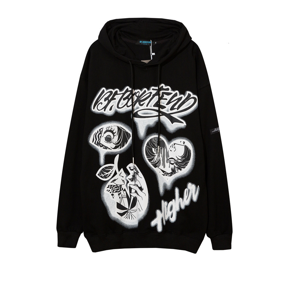 Sweatshirts Dark black love graffiti printed Hooded Sweater mens high street fashion brand loose long sleeve top couple's Hoodie, Red
Sweatshirts Dark black love graffiti printed Hooded Sweater mens high street fashion brand loose long sleeve top couple's Hoodie, Red