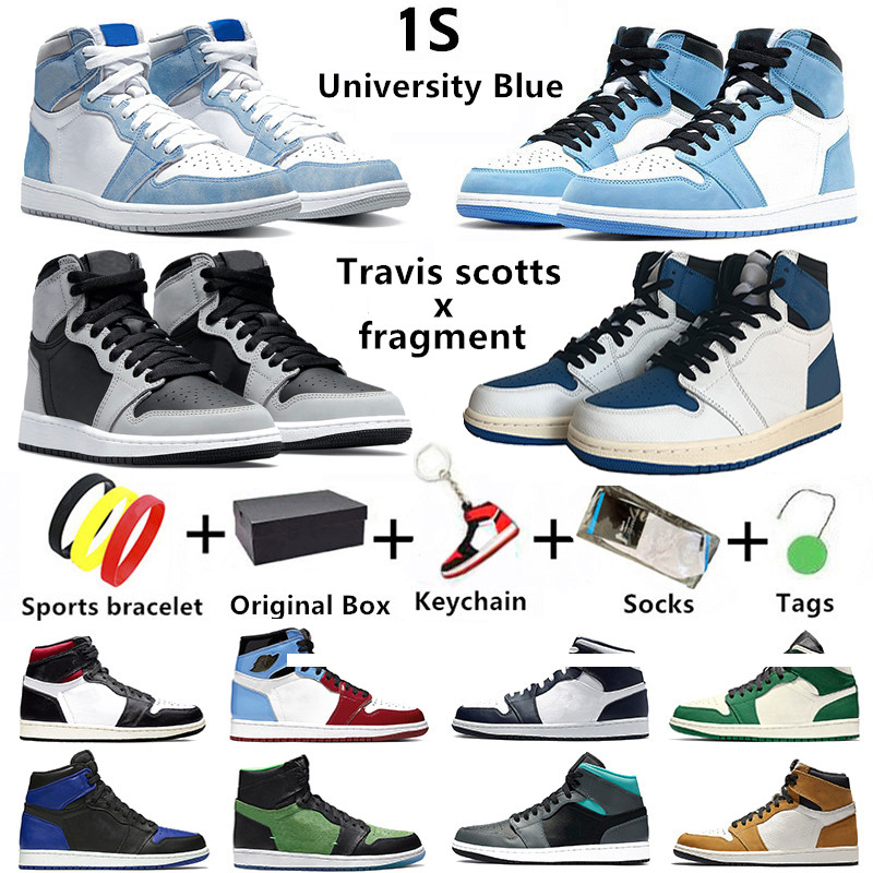 Jumpman 1s mens baksetball shoes University Blue Travis scotts x fragment 1 twist unc Lucky Green shadow 2.0 Silver toe Hyper Royal men women trainers sports sneakers, Color#43
Jumpman 1s mens baksetball shoes University Blue Travis scotts x fragment 1 twist unc Lucky Green shadow 2.0 Silver toe Hyper Royal men women trainers sports sneakers, Color#43