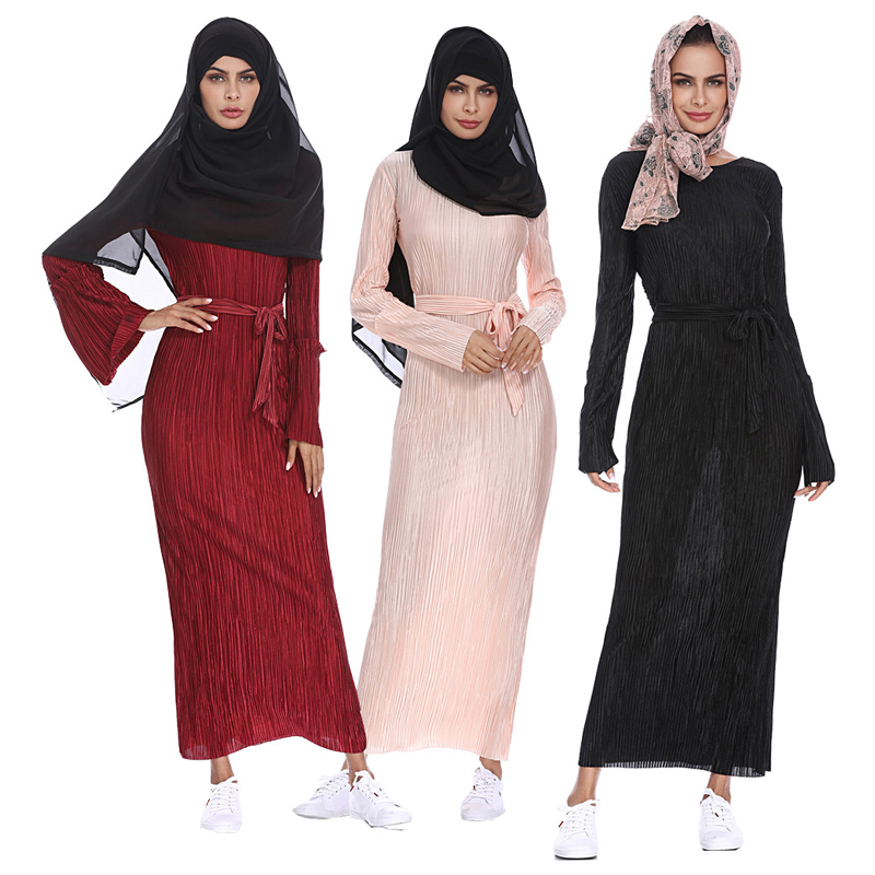 Vestidos Longo 2021 Kaftan Abaya Dubai Islam Bandage Pleated Muslim Fashion Hijab Dress Women Elbise Turkish Islamic Clothing
Vestidos Longo 2021 Kaftan Abaya Dubai Islam Bandage Pleated Muslim Fashion Hijab Dress Women Elbise Turkish Islamic Clothing