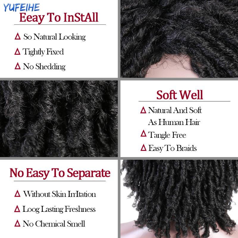 Synthetic Wigs 14Inch 190g/pc Hair Braided Dreadlock Wig For Black Men Women Natural Ombre Dreadlocks Party
