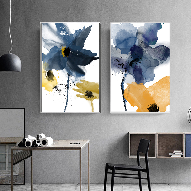 Watercolor Flower Pictures Nordic Posters Canvas Painting Wall Art For Living Room Modern Home Decor Blue Posters And Prints