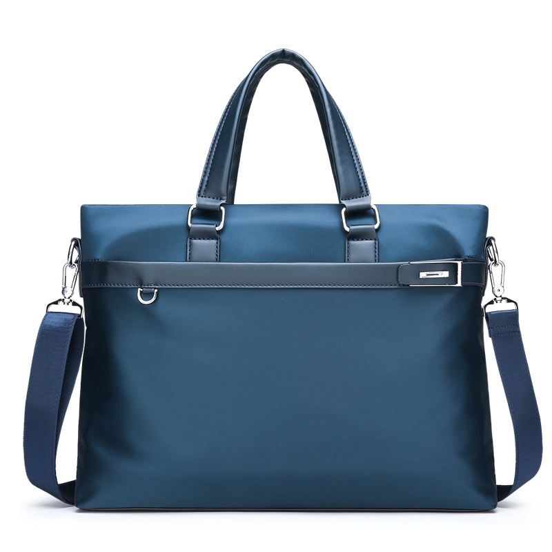 Nylon waterproof messenger business briefcase horizontal men's Oxford handbag, Blue
Nylon waterproof messenger business briefcase horizontal men's Oxford handbag, Blue