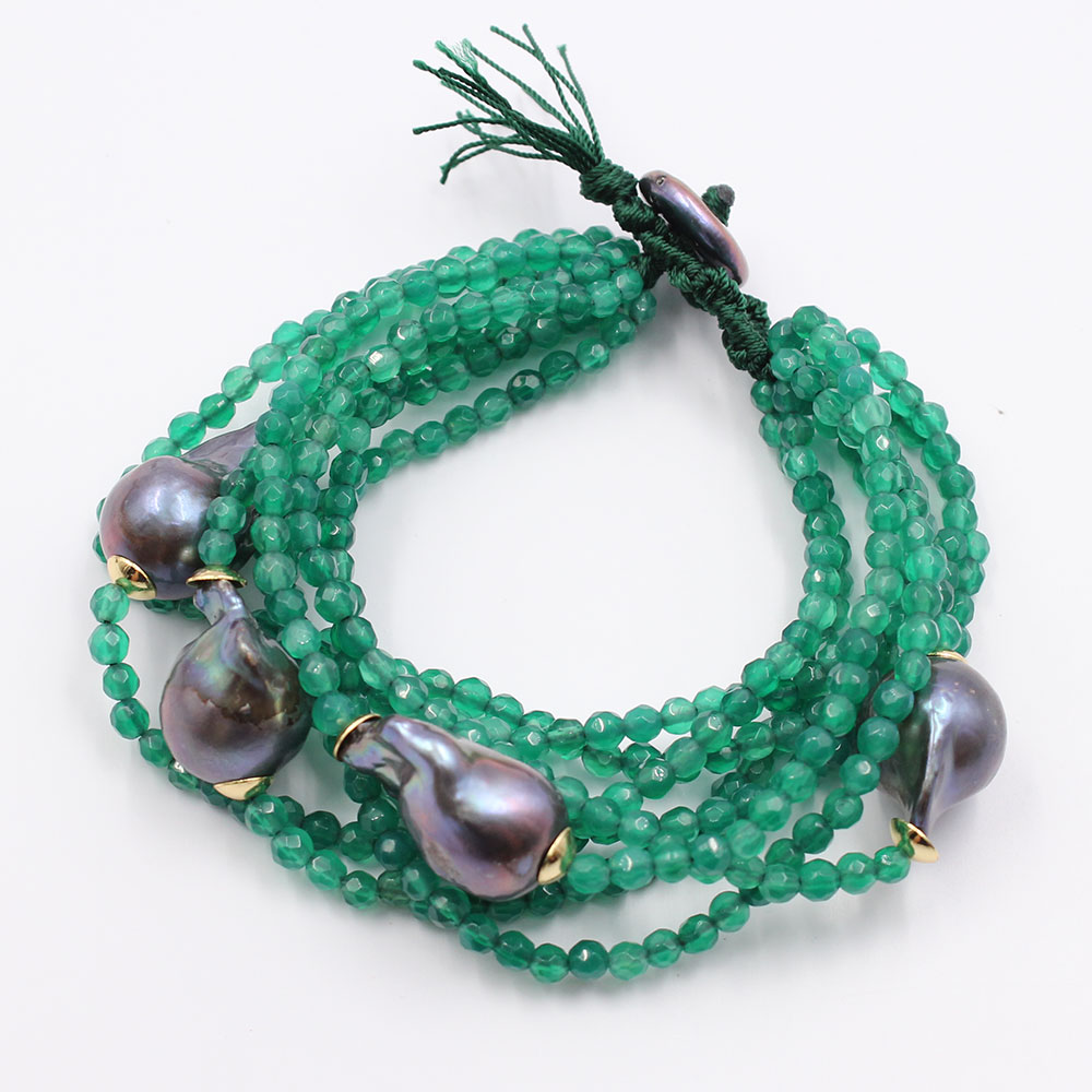 GuaiGuai Jewelry 8 Strands Faceted Round Green Agate Black Baroque Pearl Coin Pearl Clasp Bracelet Handmade For Women Lady Jewelry
GuaiGuai Jewelry 8 Strands Faceted Round Green Agate Black Baroque Pearl Coin Pearl Clasp Bracelet Handmade For Women Lady Jewelry
