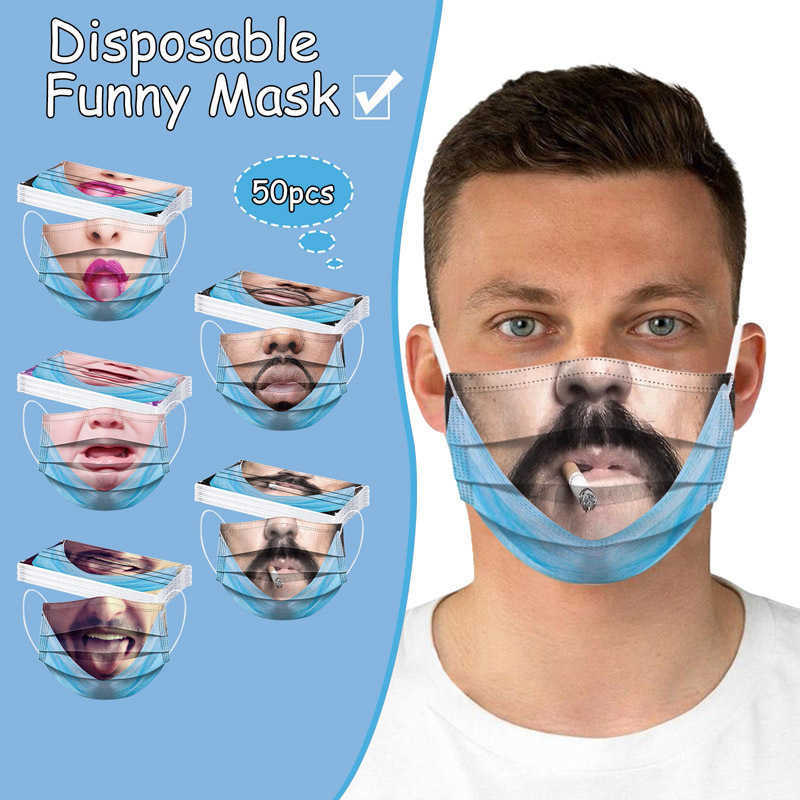 Party Masks Facial mask Funny Printing Disposable Three-layer Protective Personality Funny Meltblown Cloth Face Mask
Party Masks Facial mask Funny Printing Disposable Three-layer Protective Personality Funny Meltblown Cloth Face Mask