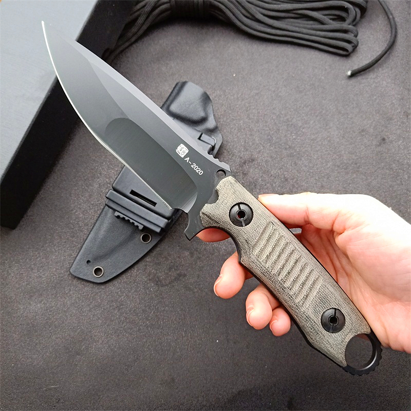 High Quality Outdoor Survival Straight Tactical Knife DC53 Black Titanium Coated Drop Point Blade Full Tang Flax Handle Knives With Kydex
High Quality Outdoor Survival Straight Tactical Knife DC53 Black Titanium Coated Drop Point Blade Full Tang Flax Handle Knives With Kydex