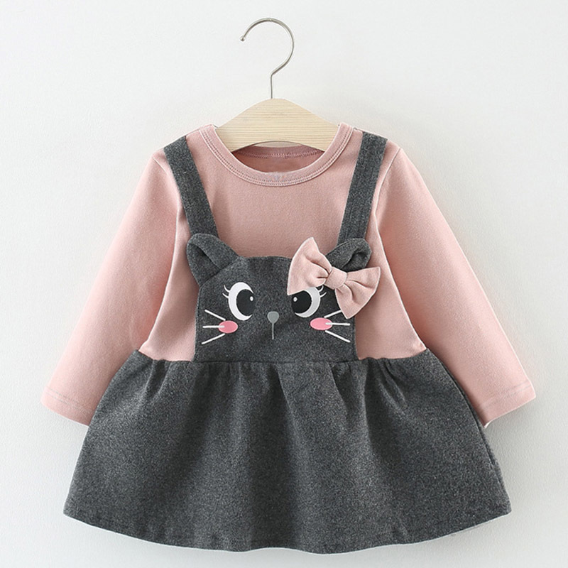 Baby Girl Dress Set T-shirt Tops Cartoon Giraffe Princess Clothes s Long Sleeve 2pcs Suit 210429