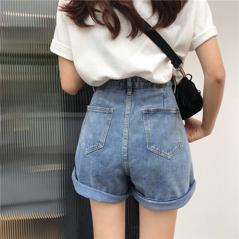 Summer Casual Light Blue Knee Length Jeans Women Plus Size 5XL High Waist Straight Denim Capris Loose Wide Legs Pants