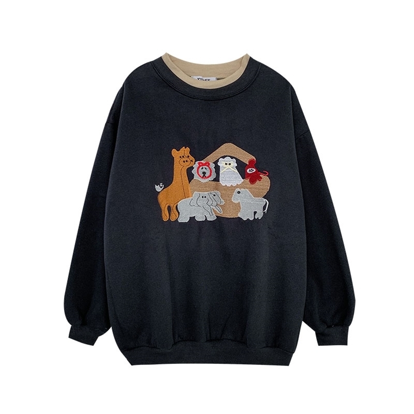 Women Korean Style Sweatshirt Spring Autumn Drop Shoulder Oversize Hoodies Ladies Cute Cartoon Kawaii Top 210525, Navy blue
Women Korean Style Sweatshirt Spring Autumn Drop Shoulder Oversize Hoodies Ladies Cute Cartoon Kawaii Top 210525, Navy blue