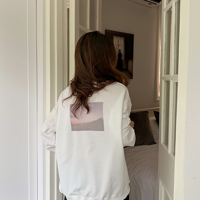 2 colors autumn korean style Women Sweatshirts Long Sleeve back print loose Sweatshirt Womens pullovers ( F4092) 210423