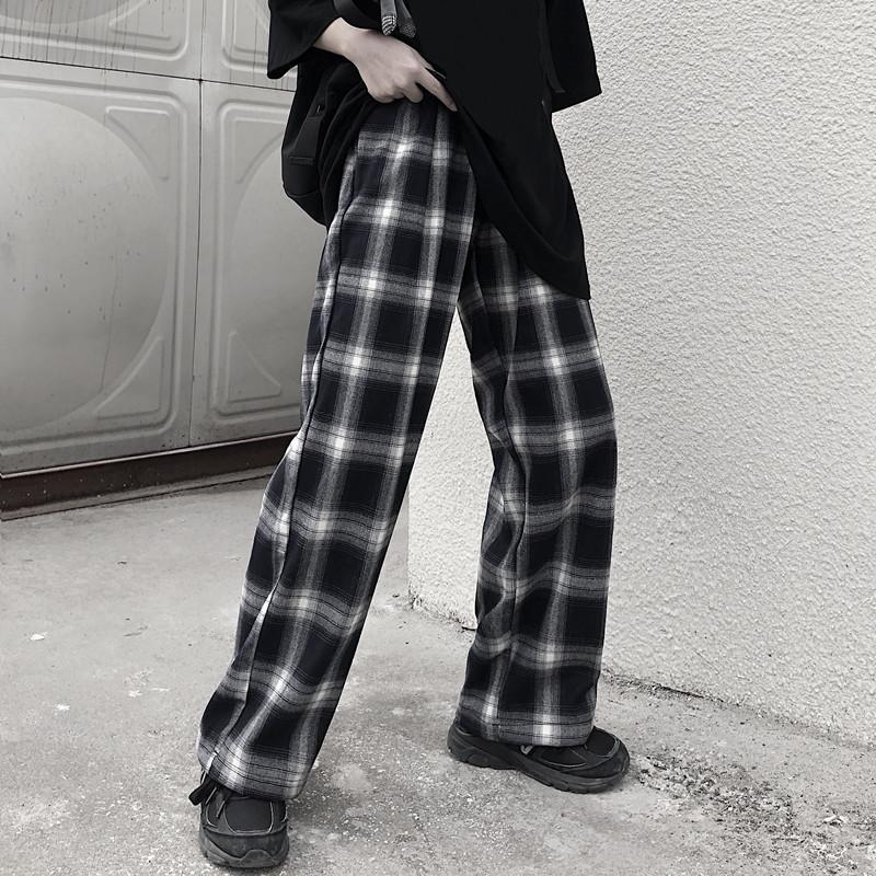 Women's Pants & Capris Black White Plaid Straight Wide Leg Korean Ins Casual Loose High Hipster Trousers Women Autumn Clothing
Women's Pants & Capris Black White Plaid Straight Wide Leg Korean Ins Casual Loose High Hipster Trousers Women Autumn Clothing