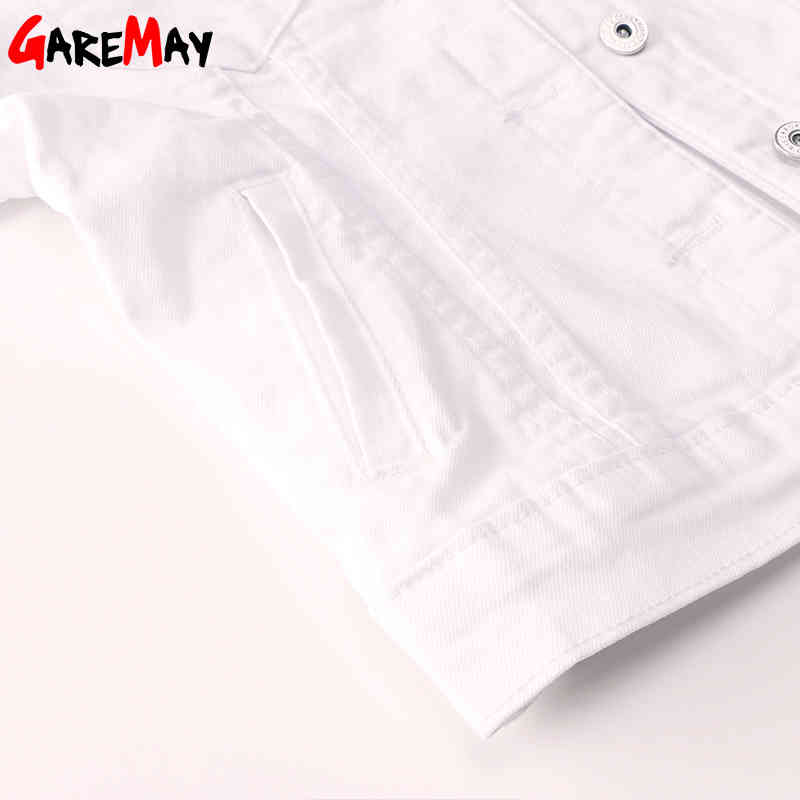 Basic Jeans Jacket Women White Spring Woman Denim Womens Coats And s Jean Slim Short Coat Feminina 210428