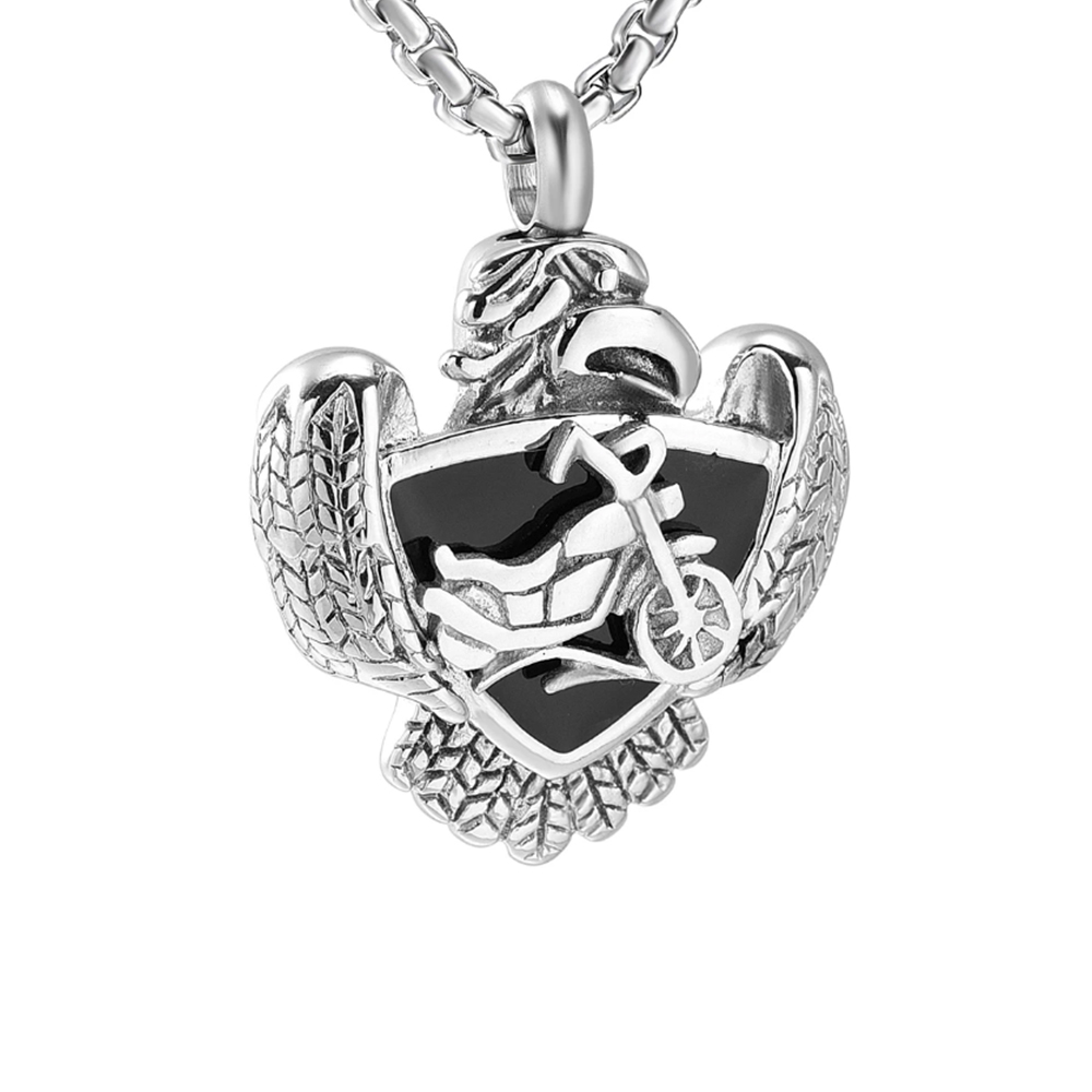 Stainless steel cremation ashes urn inlaid motorcycle eagle pendant souvenir necklace holder small box of ,ashes jar to commemorate the deceased family
Stainless steel cremation ashes urn inlaid motorcycle eagle pendant souvenir necklace holder small box of ,ashes jar to commemorate the deceased family