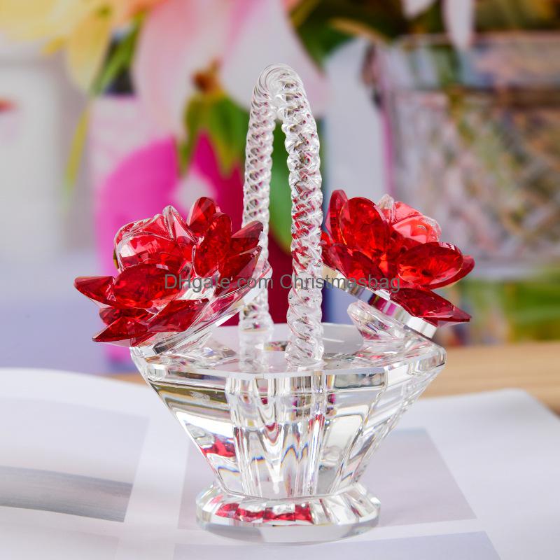 Arts And Crafts Crystal Ornaments Glass Home Aessories Christmasbag Flower Basket Living Room Wine Cabinet Wedding Small Gift Teacher jllxYg от DHgate WW