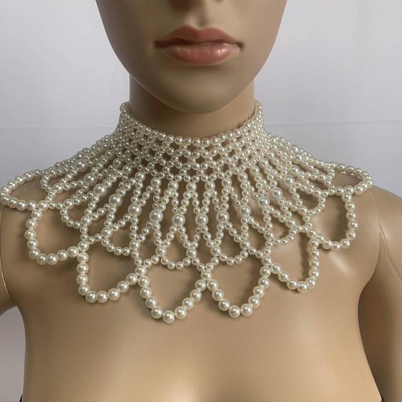 Chains P0240 Lady Pearl Statement Necklace White Pearls Beaded Body Jewelry Fashion Women Dress Clothing Accessories
Chains P0240 Lady Pearl Statement Necklace White Pearls Beaded Body Jewelry Fashion Women Dress Clothing Accessories
