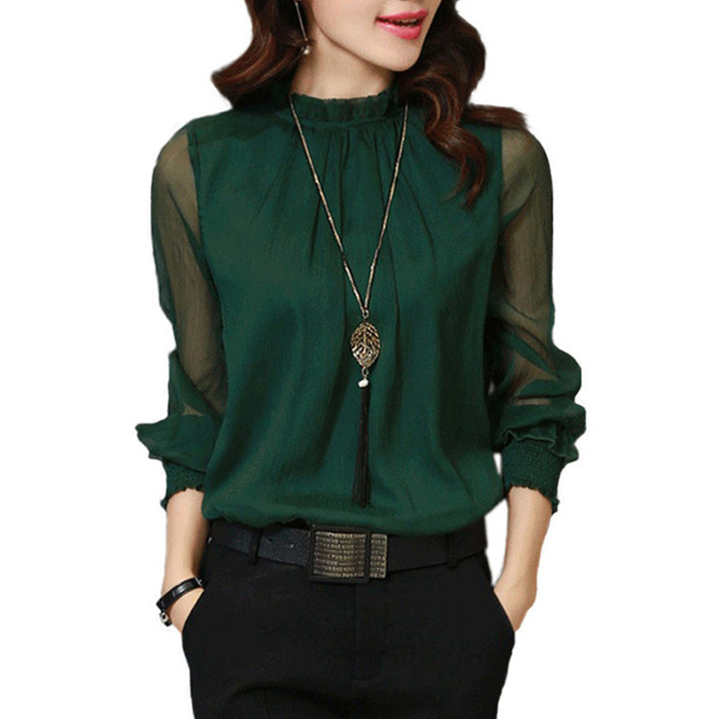 Fashion T-shirts Solid Tops Mesh Sleeve Casual Loose T-Shirt Pullover Long-Sleeved Transparent Tees Ladies Shirts For Women 210515