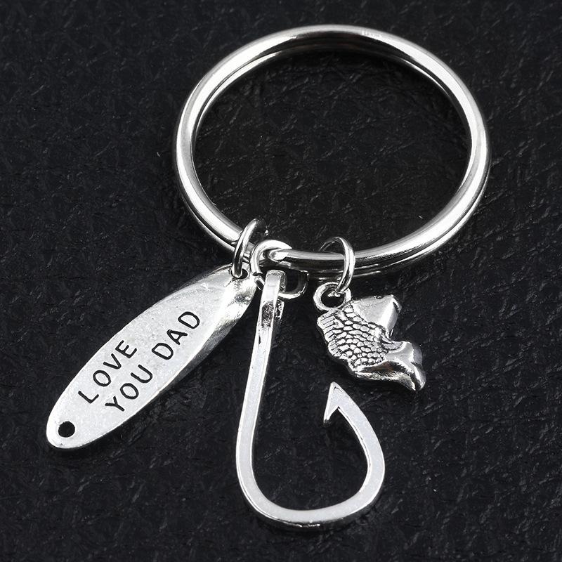 Keychains Dad's Tool Jewelry Fish Hook And Pendant Keychain I LOVE YOU DAD Engraved Key Chain Gift For Father
Keychains Dad's Tool Jewelry Fish Hook And Pendant Keychain I LOVE YOU DAD Engraved Key Chain Gift For Father