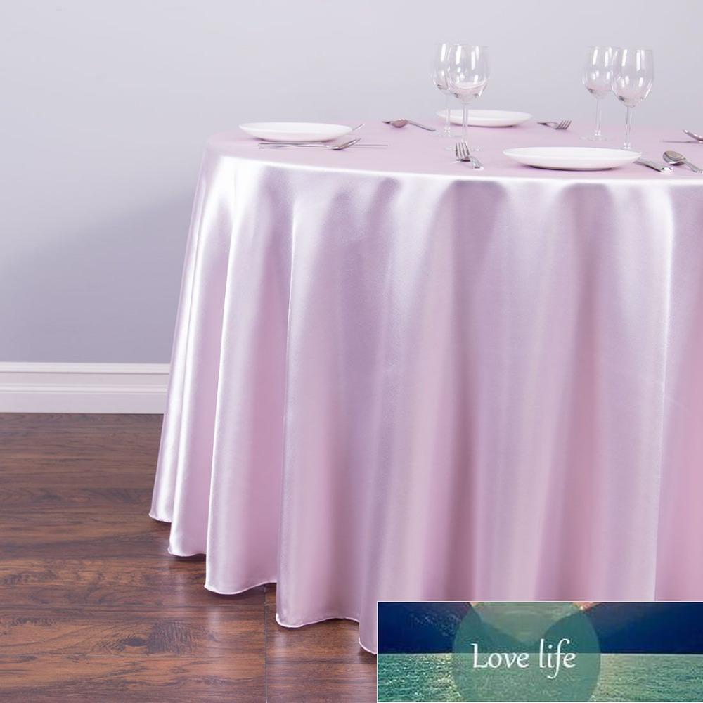 1pcs Satin Tablecloth White Black Solid Color For Wedding Birthday Party Table Cover Round Table Cloth Home Decor Factory price expert design Quality 