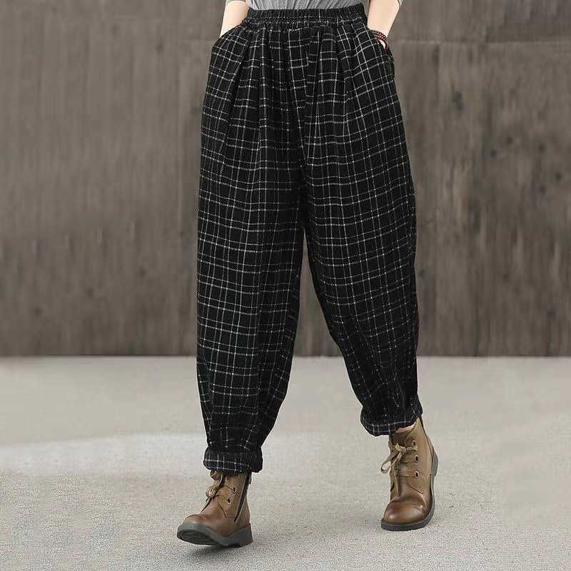 Arrival Spring/autumn Arts Style Wome Loose Casual Elastic Waist Harem Pants Plaid Cotton Corduroy Full Length Pants W46 210608, Green
Arrival Spring/autumn Arts Style Wome Loose Casual Elastic Waist Harem Pants Plaid Cotton Corduroy Full Length Pants W46 210608, Green