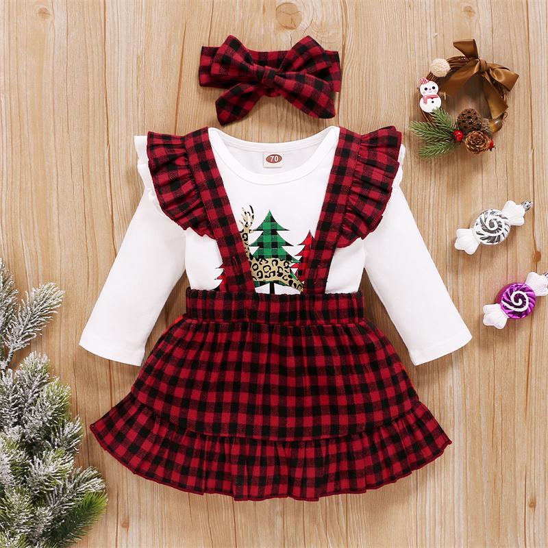 Clothing Sets 3 Piece Set Baby Girls Christmas Outfits Ruffle Long Sleeve Bodysuit Tops + Suspender Skirt Headband For 0-24 Months, White
Clothing Sets 3 Piece Set Baby Girls Christmas Outfits Ruffle Long Sleeve Bodysuit Tops + Suspender Skirt Headband For 0-24 Months, White