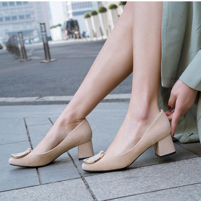 Dress Shoes Casual Low Heel Everyday Skirt Pumps High Women's Suede OL Metal Buckle Plus Size 34-43, Nude
Dress Shoes Casual Low Heel Everyday Skirt Pumps High Women's Suede OL Metal Buckle Plus Size 34-43, Nude