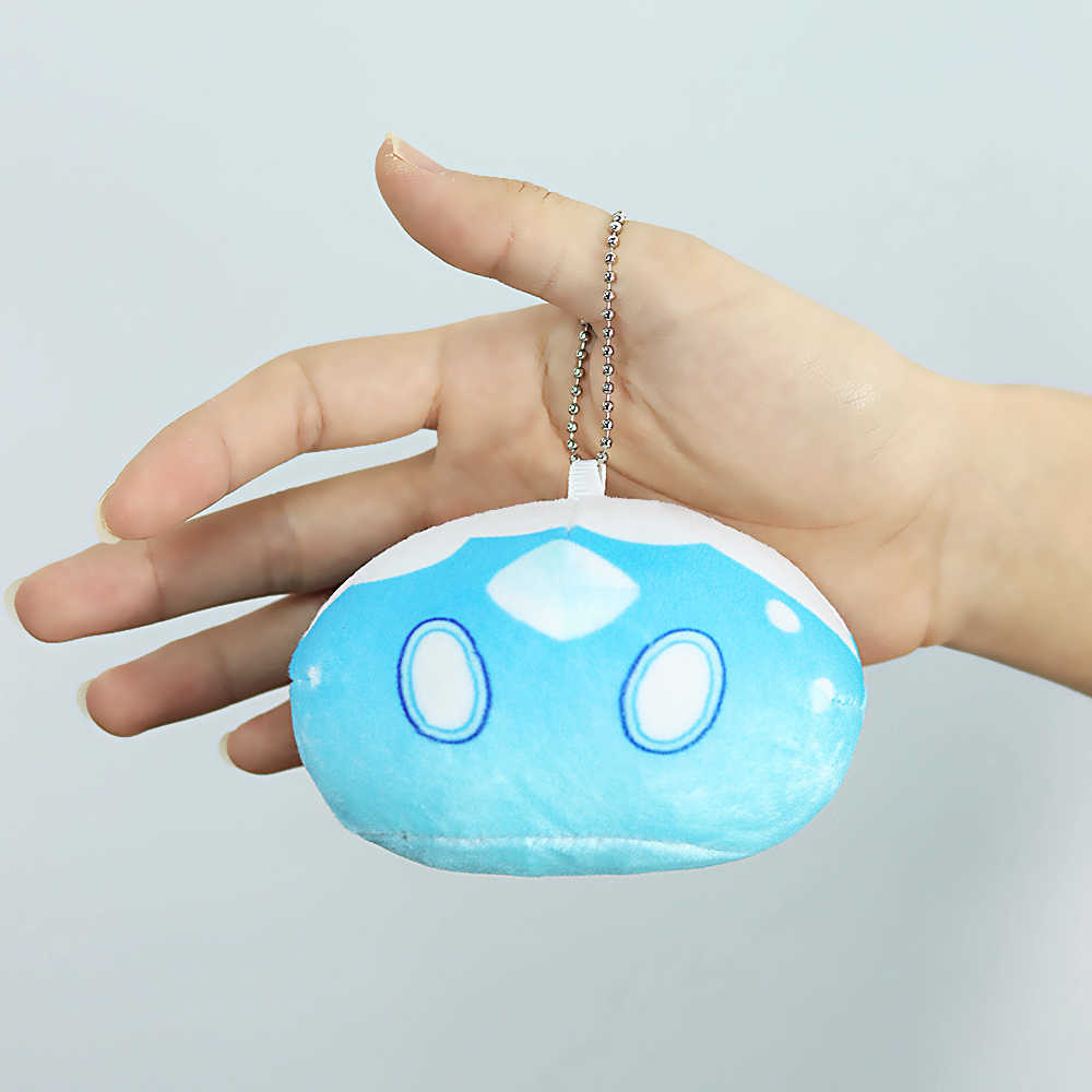 Anime Genshin Impact Slime Plush Keychain Cosplay Cute Throw Handful Toys Cartoon Birthday Xmas Gift Y0728