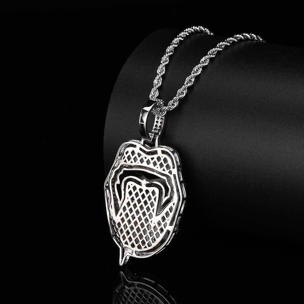 Hip Hop Dollar Pattern Pendant Necklace Shining Zirconia 14K Gold Plated Men Women Couple Gift with Twisted Rope Chain