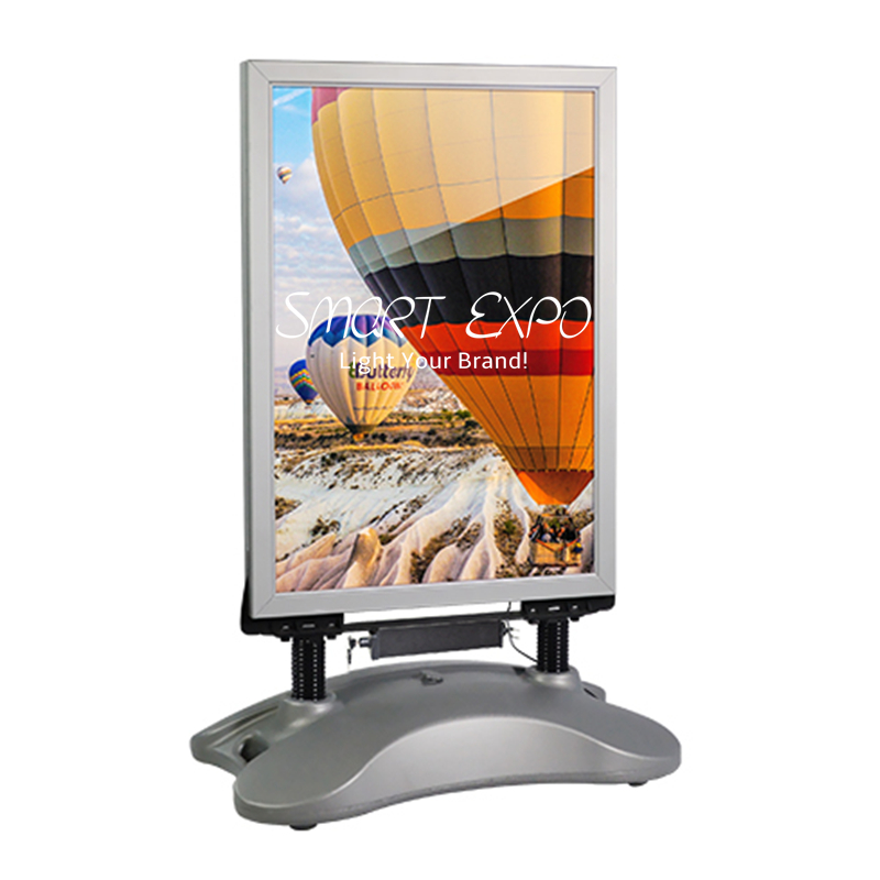 Outdoor A1 LED Poster Stand Advertising Display Illuminated Sign Board with Water Tank Base