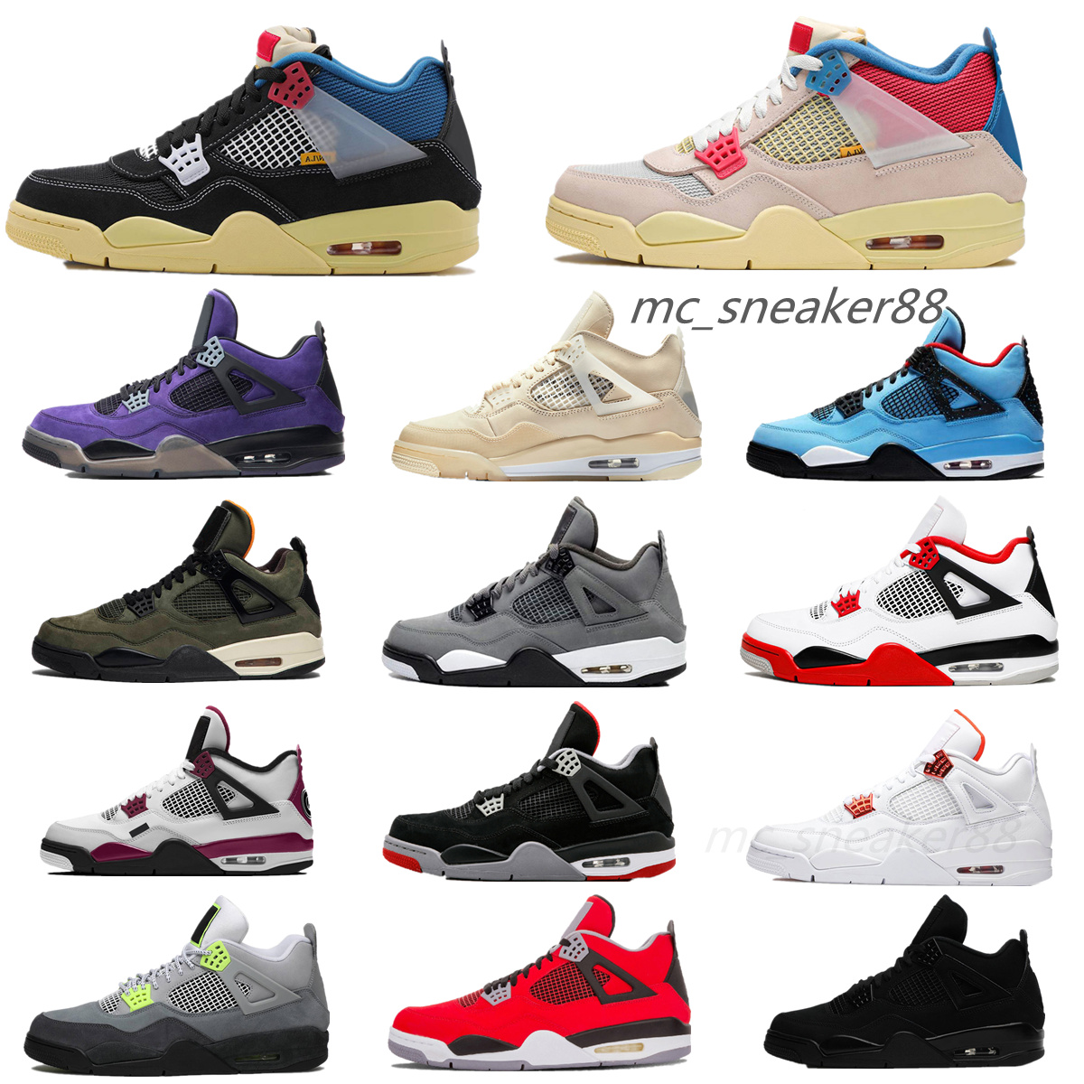 Mens Womens Jumpman 4s Shoes Fashion Trainers 4 Travis Purples Suede Bred orange SE Ice Unions Desert Moss Shimmer Sneakers size 36-47, Basketball shoes
Mens Womens Jumpman 4s Shoes Fashion Trainers 4 Travis Purples Suede Bred orange SE Ice Unions Desert Moss Shimmer Sneakers size 36-47, Basketball shoes