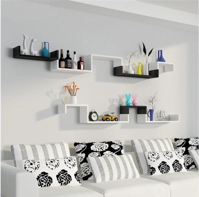 2022 Boxes & Bins Set of 3 Floating Display Shelves Ledge Bookshelf Wall Mount Storage Home Décor Black