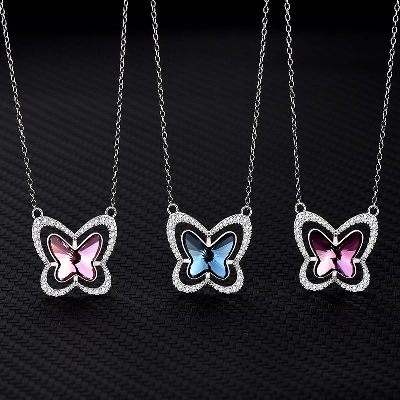 Chains Butterfly S925 Sterling Silver Necklace For Women Fashion Simple And Versatile Niche Creative Crystal Pendant
Chains Butterfly S925 Sterling Silver Necklace For Women Fashion Simple And Versatile Niche Creative Crystal Pendant