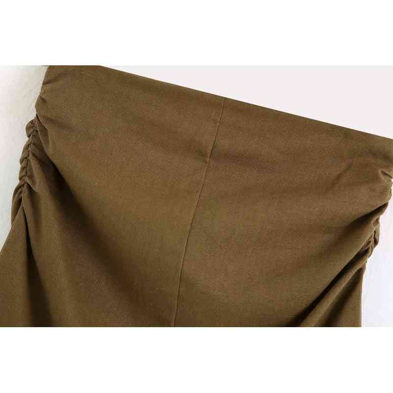 vintage office laydies tailored skirts autumn linen women mini sexy female concise girls straight skirt 210430