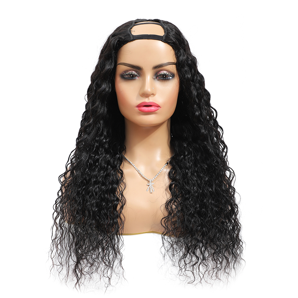 U Part Wave For Black Women Undetectable 150 Density Water Wave Human Wig Brazilian Virgin Hair