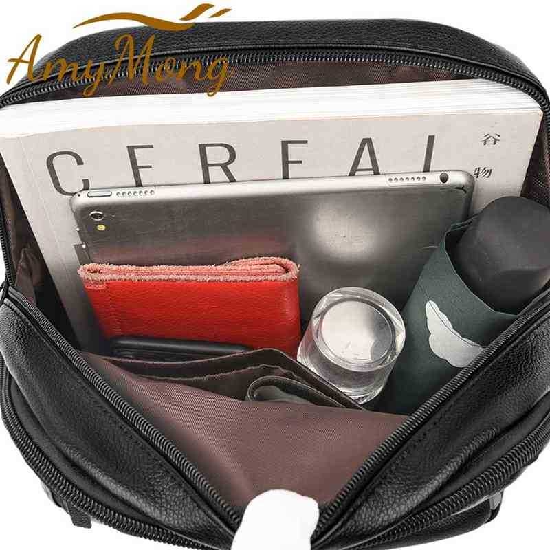 Large Capacity Backpack Purses Women High Quality Leather Female Vintage Bag School Bags Travel Bagpack Ladies Bookbag Rucksack 202211