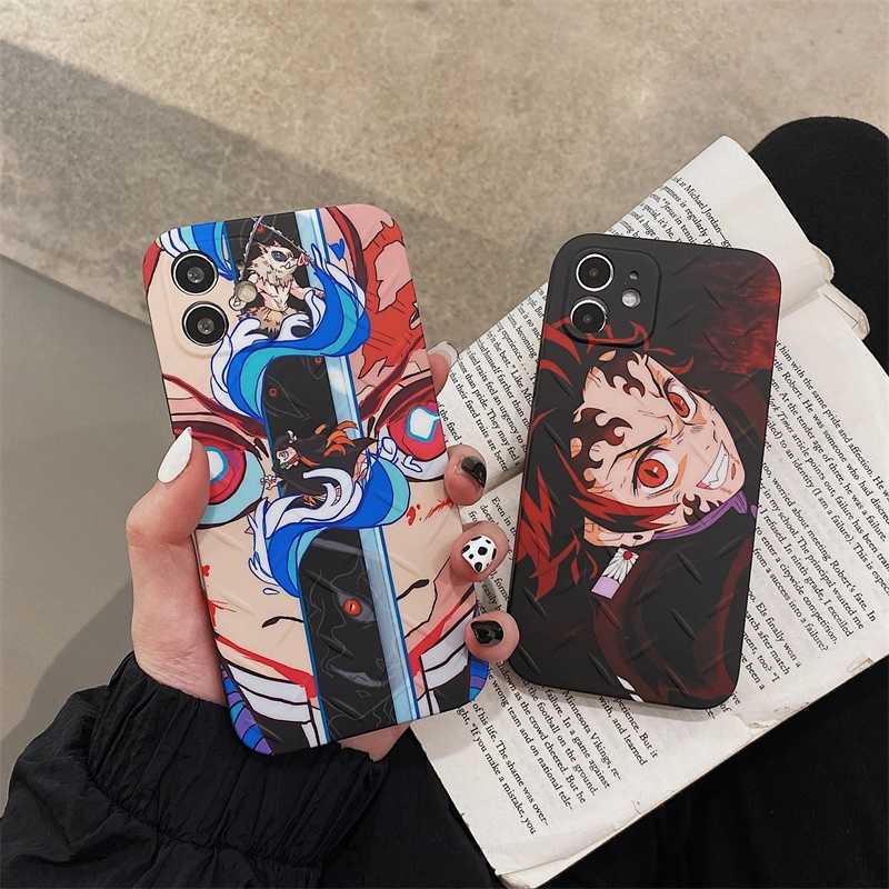 Demon Slayer Case For Iphone 11 Pro Max 12 7 8 Plus X XR XS Max Phone Cases Cool Japan Anime Kimetsu No Yaiba Soft Cover Coque