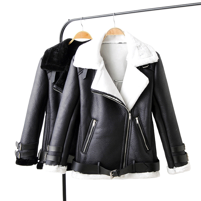 Autumn Winter Faux Lamb Leather Jacket Warm Windproof Turn Down Collar Sheepskin Coat Women Pu Motorcyle Biker Outerwear, Beige
Autumn Winter Faux Lamb Leather Jacket Warm Windproof Turn Down Collar Sheepskin Coat Women Pu Motorcyle Biker Outerwear, Beige