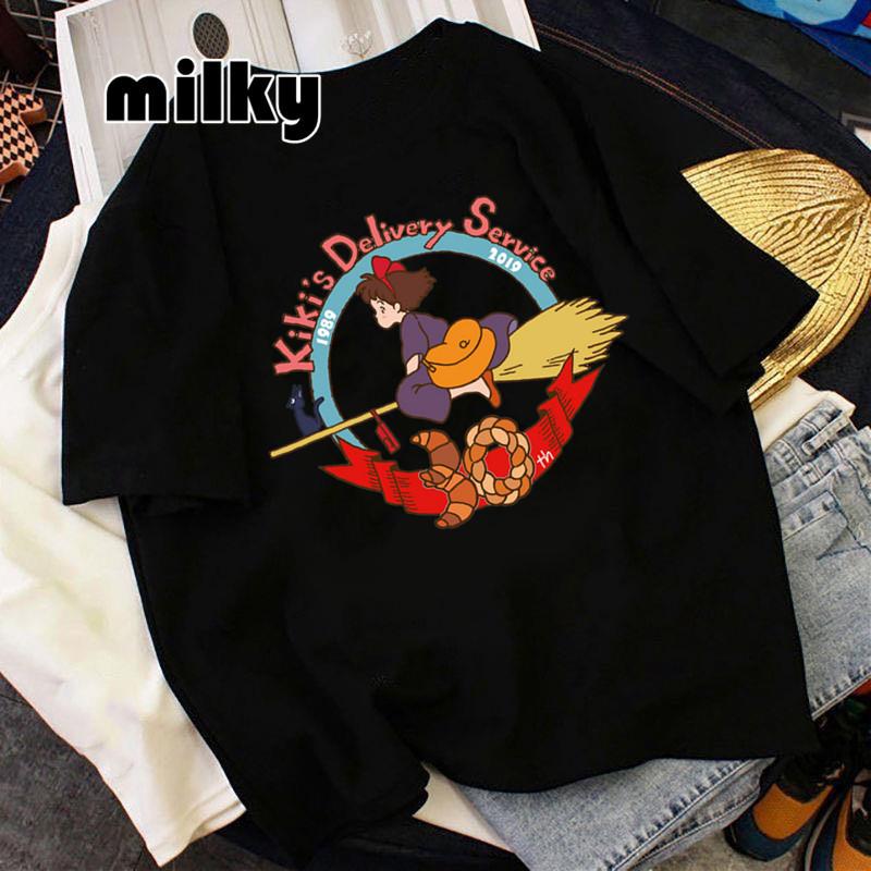 Women' T-Shirt Korean Oversized T-shirts Anime Kiki Delivery Service Print Short Sleeve T Shirts Women Japan Female Casual Fashion, White
Women' T-Shirt Korean Oversized T-shirts Anime Kiki Delivery Service Print Short Sleeve T Shirts Women Japan Female Casual Fashion, White