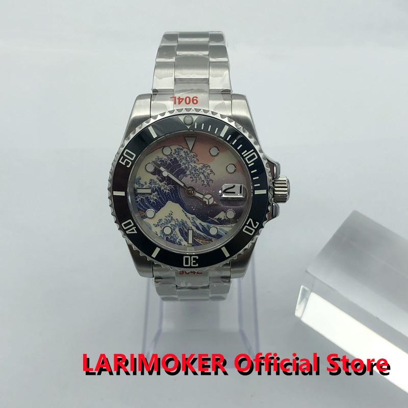 Wristwatches LARIMOKER Surfing Kagawana Dial 40MM Mechanical Men Waterproof Watch PT5000 NH35A Luminous Middle Polish Oyster Strap Date
Wristwatches LARIMOKER Surfing Kagawana Dial 40MM Mechanical Men Waterproof Watch PT5000 NH35A Luminous Middle Polish Oyster Strap Date