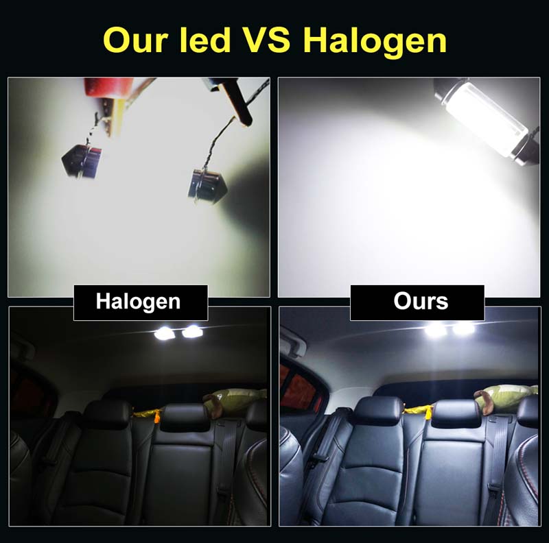 Vehicle Lights C5W C10W LED Bulb Canbus 31mm 36mm 39mm 41mm Festoon Lamps Car Interior Dome Reading License Plate Lamp 12V Auto White-Light 10Pcs/Set
