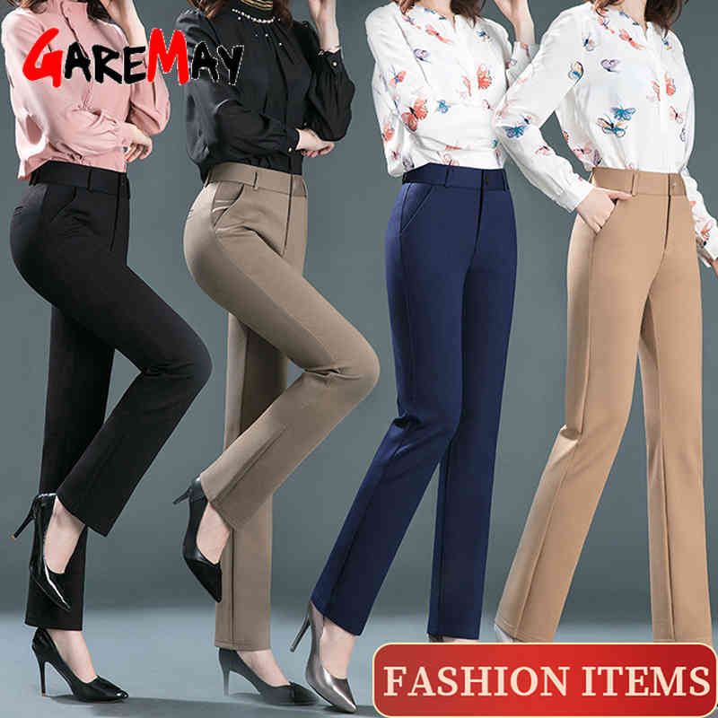 Winter Clothes Women Cotton High Waist Pants Two Twinstyle Pantalones Mujer Cintura Alta Black 210428