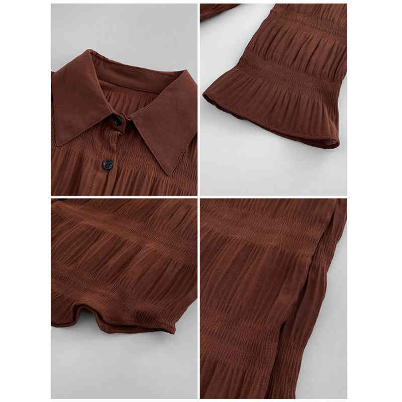 Autumn Women Tops Blouse Casual Flare Long Sleeve Cardigan Shirts Plus Size 4XL Chiffon Ladies' Clothes 8803 210427