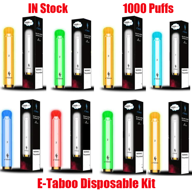 100% 3.5ml Disposable Pod E-Taboo Kit Pen Cigarette 1000 Puffs 600mAh Prefilled Flash Battery Cartridge Vape Light Glowing Device E Sti Kspv
100% 3.5ml Disposable Pod E-Taboo Kit Pen Cigarette 1000 Puffs 600mAh Prefilled Flash Battery Cartridge Vape Light Glowing Device E Sti Kspv