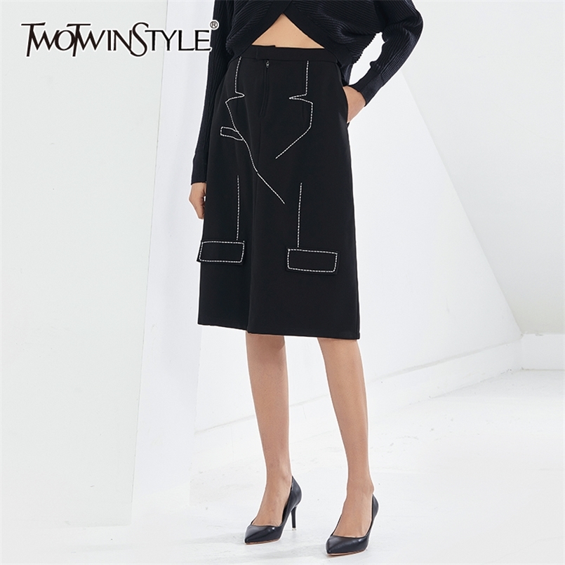 Black Skirt For Women High Waist A Line Embroidery Korean Midi Skirts Female Fashion Clothing Autumn 210521
Black Skirt For Women High Waist A Line Embroidery Korean Midi Skirts Female Fashion Clothing Autumn 210521