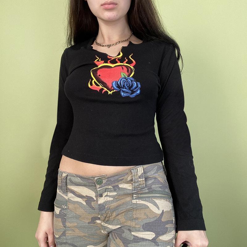 Women' T-Shirt 2021 Spring Autumn Tops Harajuku Korean Fashion Personality Vintage Clothes Sweet Embroidered Flowers Long Sleeve T-Shirts W, Black
Women' T-Shirt 2021 Spring Autumn Tops Harajuku Korean Fashion Personality Vintage Clothes Sweet Embroidered Flowers Long Sleeve T-Shirts W, Black