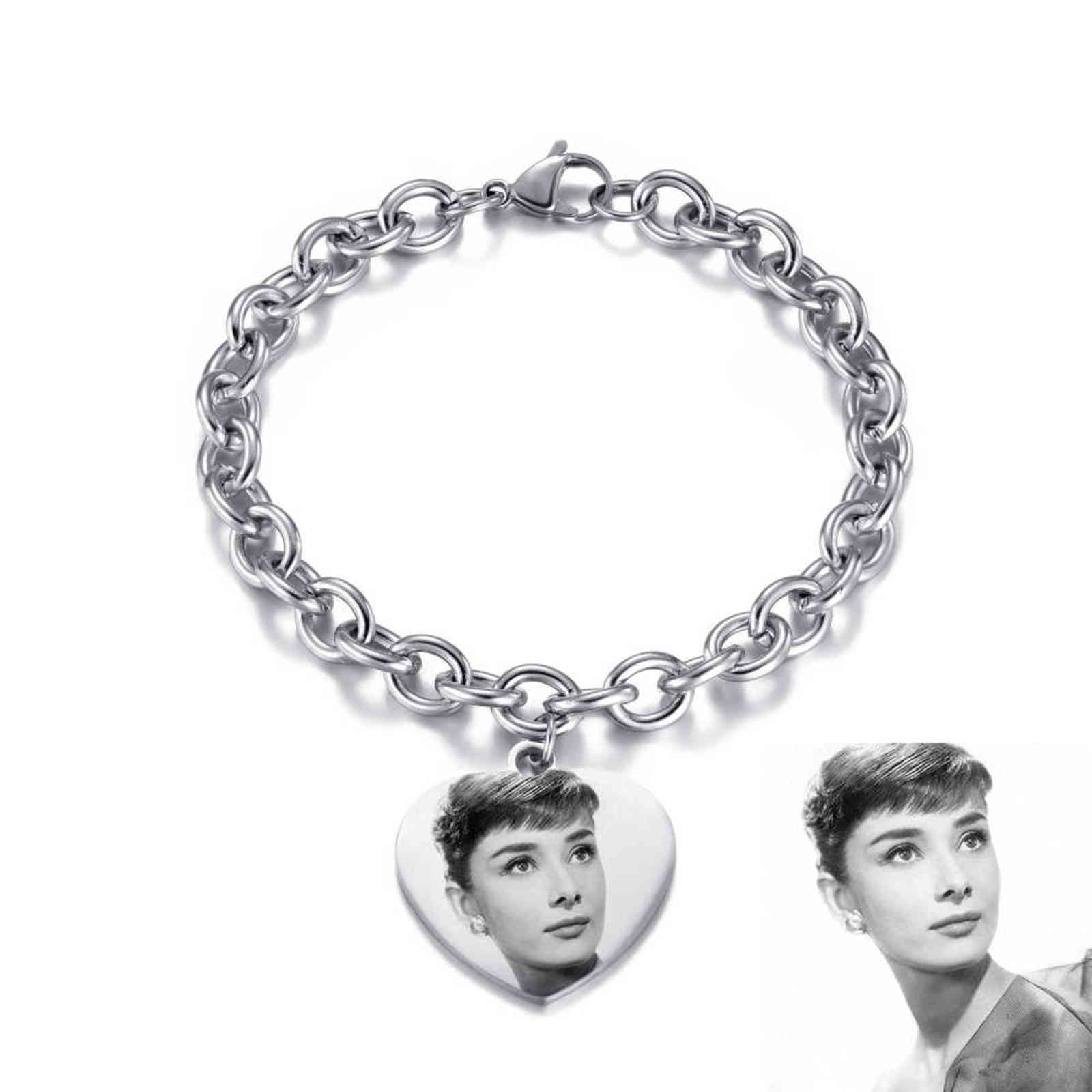 Fashion Customized Bracelet for Men Women Stainless Steel Heart Charm Adjustable Jewelry Engraving Photos Name Braceelts 2021
Fashion Customized Bracelet for Men Women Stainless Steel Heart Charm Adjustable Jewelry Engraving Photos Name Braceelts 2021