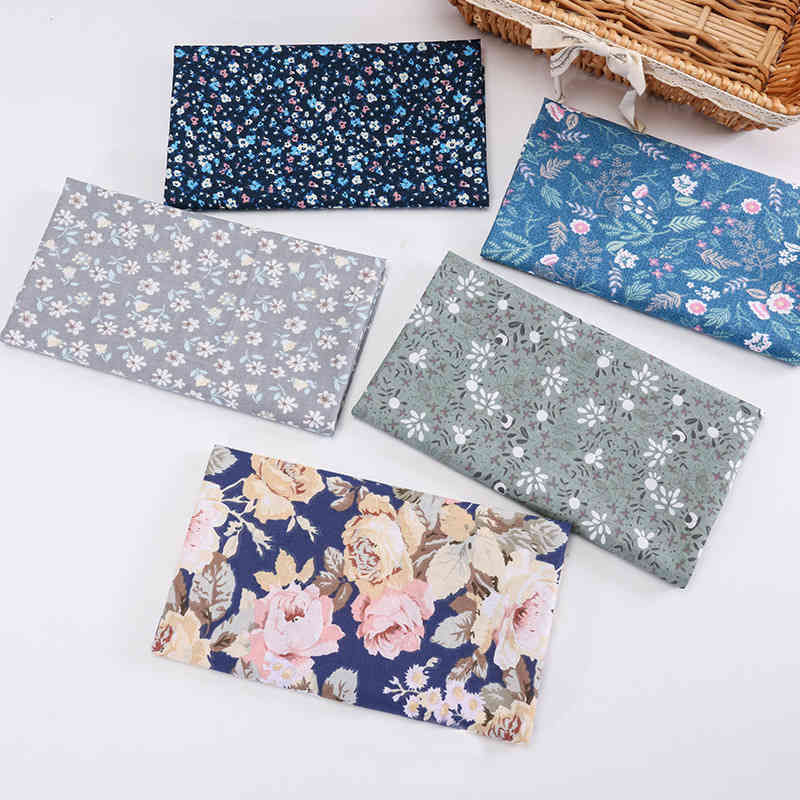 5 Pieces/Set Sewing Supplies Nice Gift for Household Flower Pattern DIY Handmade Cotton Multi Purpose Patchwork Cloth